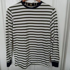 Dark Green, White & Navy Long Sleeve Tee